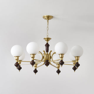 Lustra Lustre Bois Laiton Globe Orb