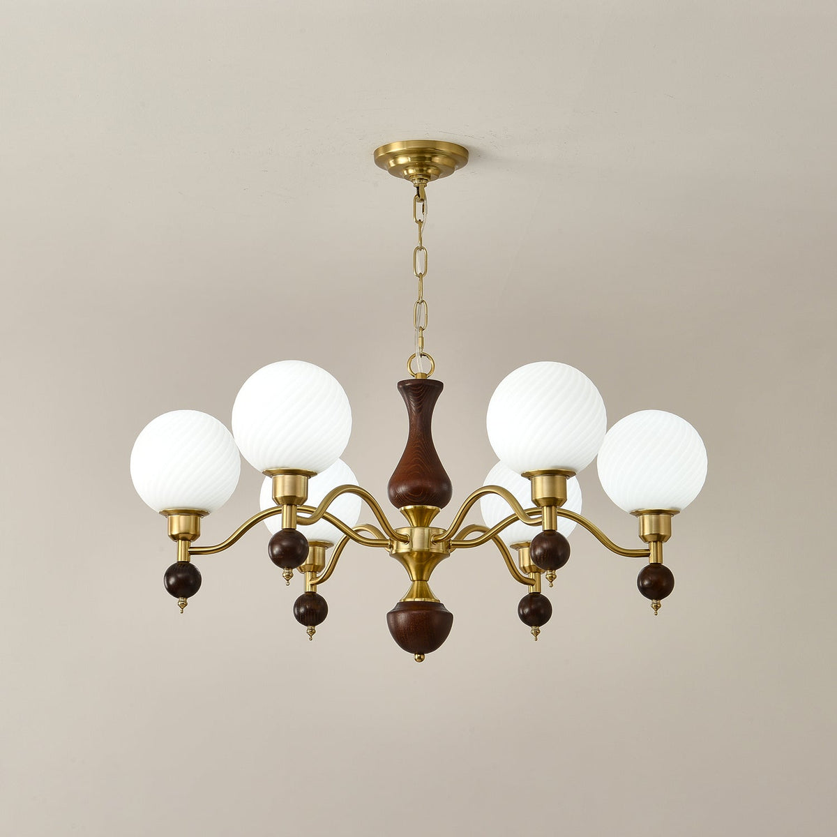 Kalora Globe Sphère Noyer Lustre