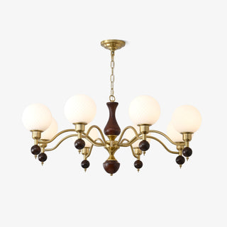 Globe Orb Wood Chandelier-Neutral Decor