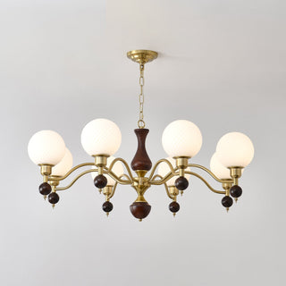 Globe Orb Wood Chandelier-Neutral Decor