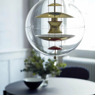 Orlaeen Lampe suspendue Globe en métal et acrylique à créativité individuelle