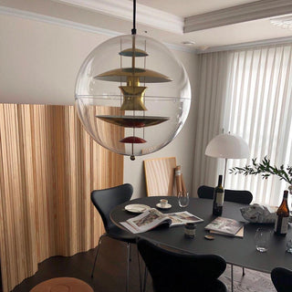 Orlaeen Lampe suspendue Globe en métal et acrylique à créativité individuelle