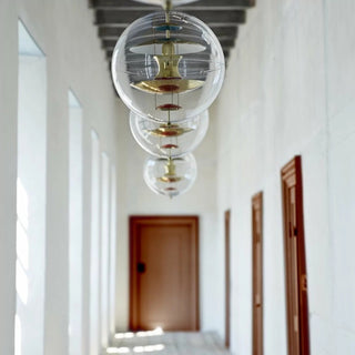 Orlaeen Lampe suspendue Globe en métal et acrylique à créativité individuelle