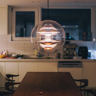 Orlaeen Lampe suspendue Globe en métal et acrylique à créativité individuelle