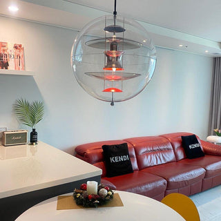 Orlaeen Lampe suspendue Globe en métal et acrylique à créativité individuelle
