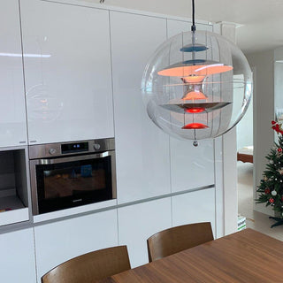 Orlaeen Lampe suspendue Globe en métal et acrylique à créativité individuelle