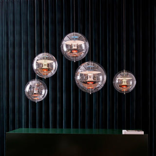 Orlaeen Lampe suspendue Globe en métal et acrylique à créativité individuelle