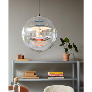 Orlaeen Lampe suspendue Globe en métal et acrylique à créativité individuelle