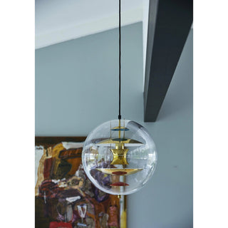 Orlaeen Lampe suspendue Globe en métal et acrylique à créativité individuelle