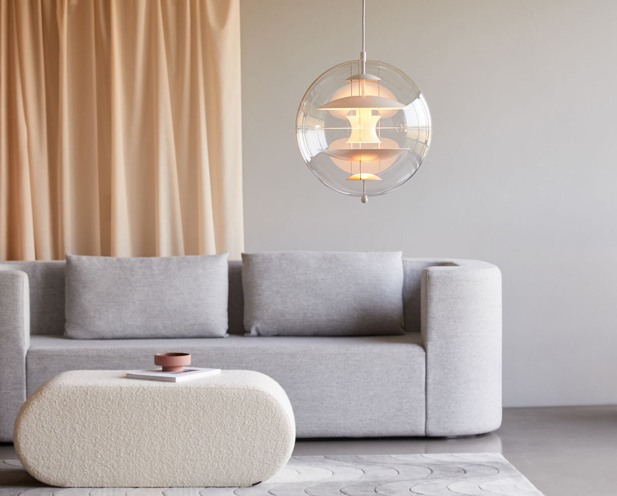 Orlaeen Lampe suspendue Globe en métal et acrylique à créativité individuelle