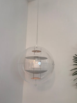 Orlaeen Lampe suspendue Globe en métal et acrylique à créativité individuelle