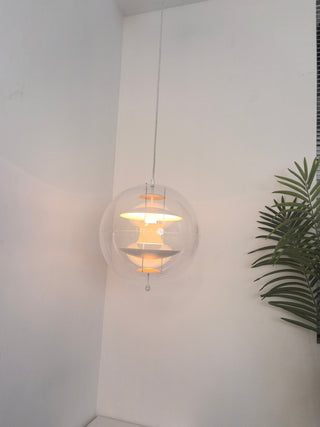 Orlaeen Lampe suspendue Globe en métal et acrylique à créativité individuelle