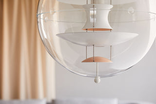 Orlaeen Lampe suspendue Globe en métal et acrylique à créativité individuelle