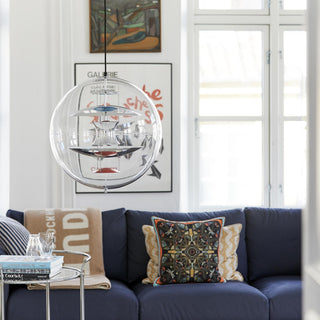 Orlaeen Lampe suspendue Globe en métal et acrylique à créativité individuelle