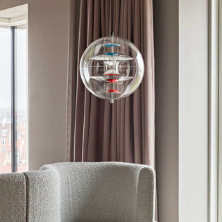 Orlaeen Lampe suspendue Globe en métal et acrylique à créativité individuelle