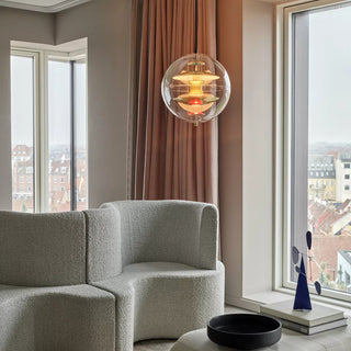 Orlaeen Lampe suspendue Globe en métal et acrylique à créativité individuelle