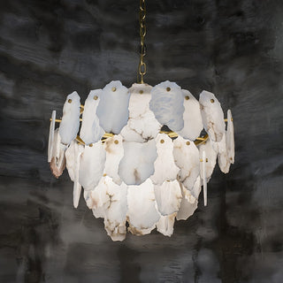 Gloire Lustre En Laiton Et Albâtre à Créativité Individuelle