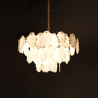 Gloire Lustre En Laiton Et Albâtre à Créativité Individuelle