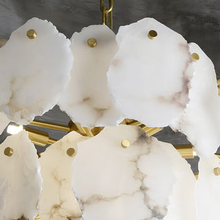 Gloire Lustre En Laiton Et Albâtre à Créativité Individuelle