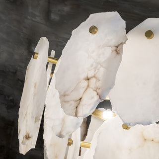 Gloire Lustre En Laiton Et Albâtre à Créativité Individuelle