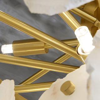 Gloire Lustre En Laiton Et Albâtre à Créativité Individuelle
