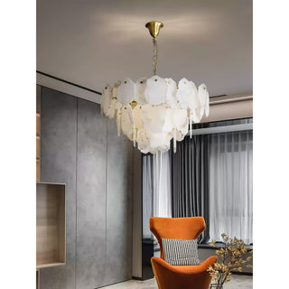Gloire Lustre En Laiton Et Albâtre à Créativité Individuelle