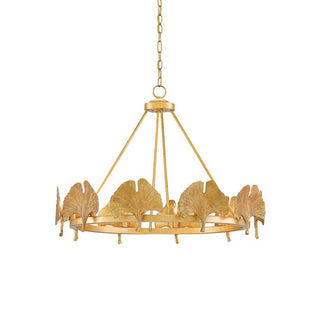 Cavinan Lustre En Métal Doré Avec Feuille De Ginkgo