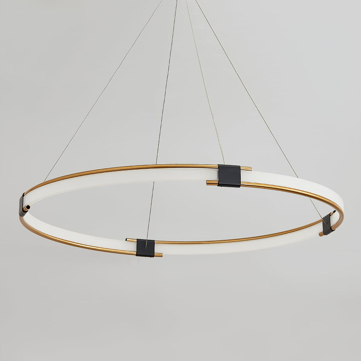 Bela Lustre Anneau Doré LED Halo Moderne
