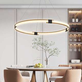 Lustra Lustre Anneau Doré LED Halo Moderne