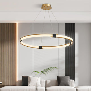 Lustra Lustre Anneau Doré LED Halo Moderne