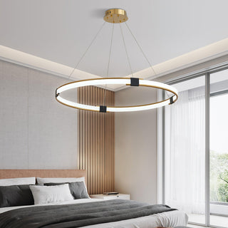 Lustra Lustre Anneau Doré LED Halo Moderne