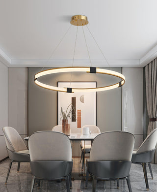 Lustra Lustre Anneau Doré LED Halo Moderne