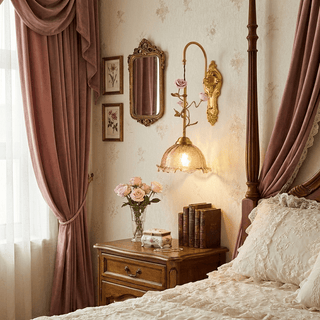 Gold Rose Wall Sconce-Neutral Decor