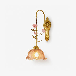 Gold Rose Wall Sconce-Neutral Decor