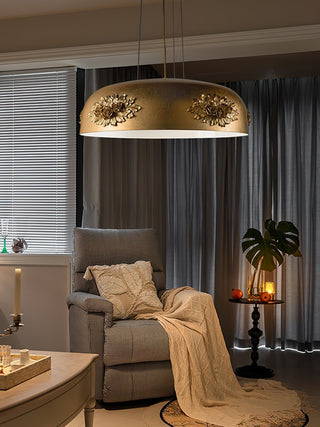Zesolila Traditionnel Art Or Suspension Lumière