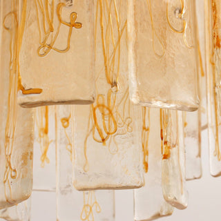 Aurora Lustre Doré Ambre Verre Superposé Géométrique Luxe