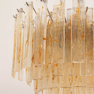 Aurora Lustre Doré Ambre Verre Superposé Géométrique Luxe