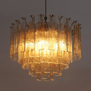 Aurora Lustre Doré Ambre Verre Superposé Géométrique Luxe