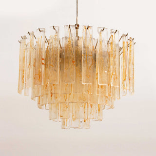 Aurora Lustre Doré Ambre Verre Superposé Géométrique Luxe