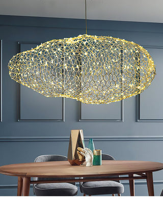 Golden Cloud Weave Pendant Light-Neutral Decor