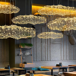 Golden Cloud Weave Pendant Light-Neutral Decor