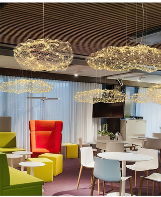 Golden Cloud Weave Pendant Light-Neutral Decor