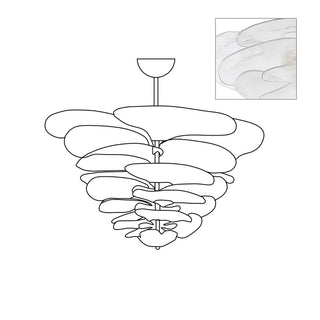 Aurora Lustre Pétale en Verre Murano Doré Luxe-Luire