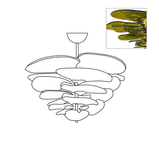 Aurora Lustre Pétale en Verre Murano Doré Luxe-Luire