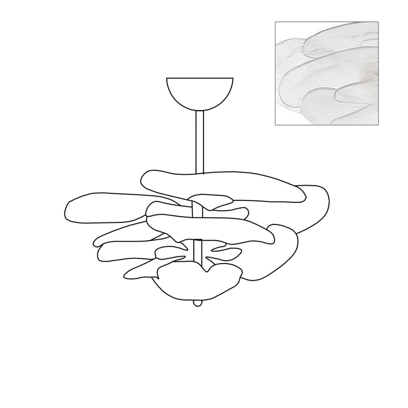 Livenq Lustre Pétale en Verre Murano Doré Luxe-Cielum