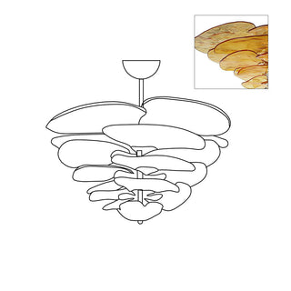 Aurora Lustre Pétale en Verre Murano Doré Luxe-Luire