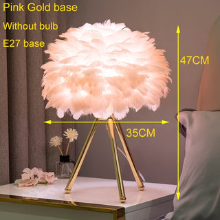 O'Moore Lampe de Table Fleur Nordique, Plume/Métal, Chambre
