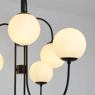 Lustra Lustre en Laiton avec Globe et Bras Courbés