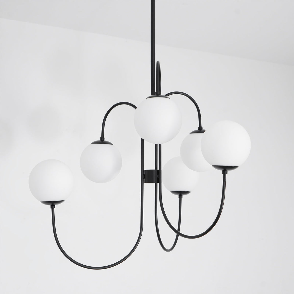 Tavelle Lustre en Laiton avec Globe et Bras Courbés