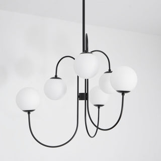 Lustra Lustre en Laiton avec Globe et Bras Courbés